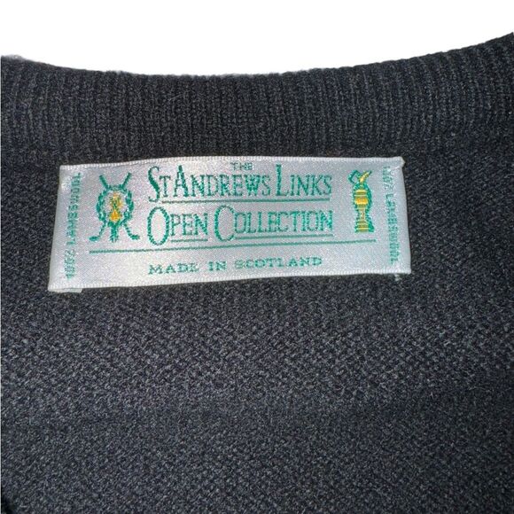 The Saint Andrew’s Links Open Collection Vintage 1995 V Neck Sweater Lambs Wool - Picture 3 of 10